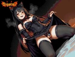 2026 2d 2d_(artwork) ai_art ai_assisted ai_generated chastity_cage crossdressing dithering femboy feminine_male feminization furry_ears gay gigatsu girly_boy lifting_skirt limited_palette looking_at_viewer patreon patreon_username pixel_(artwork) pixel_art retro retro_artstyle seductive sissification sissy stockings trap yaoi
