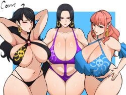 3girls airi_akura amazon amazonian ass big_ass big_boobs big_breasts big_butt big_hips big_thighs big_tits bikini black_hair blue_eyes boa_hancock boobs breasts brown_eyes butt commission curvaceous curvaceous_body curvaceous_female curvaceous_figure curvaceous_hips curvaceous_thighs curvy curvy_body curvy_female curvy_figure curvy_hips curvy_thighs female female_only gigantic_ass gigantic_boobs gigantic_breasts gigantic_butt gigantic_hips gigantic_thighs gigantic_tits gloriosa_(one_piece) hips huge_ass huge_boobs huge_breasts huge_butt huge_hips huge_thighs huge_tits massive_ass massive_boobs massive_breasts massive_butt massive_hips massive_thighs massive_tits micro_bikini one_piece orange_hair red_eyes shakuyaku thick_thighs thighhighs thighs tits voluptuous voluptuous_body voluptuous_female voluptuous_milf wide_hips wide_thighs