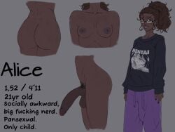 1futa 1girl ahe_gao ahegao ahegao_face ass behind_view black_skin braces bust bust_portrait character_name character_sheet chest clothed clothing cock curly_hair dark-skinned_female dark-skinned_futa dark_skin dick dickgirl dickgirl_only english english_description english_text freckled_face freckles freckles_on_ass freckles_on_breasts freckles_on_chest freckles_on_face freckles_on_thighs futa_only futanari glasses glasses_on_face hentai lips nerd nervous nervous_face nervous_smile nervous_sweat nipples nude_female nude_futa original original_art original_artwork original_character pants penis ponytail redstarnsfw skinny skinny_futa skinny_male standing sweater tagme tagme_(character) text tied_hair