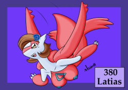 anthro bernardol22 boobs cute female flying francesca_(pokemon) furry furry_female furry_only happy latias medium_breasts nipples nude pokemon pokemon_(species) pokemorph semi-anthro semi_nude sexy solo wings