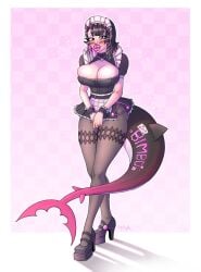 big_lips bimbo_lips bimbofication black_hair breasts ellen_joe female female_only femsub high_heels huge_breasts large_breasts platform_heels purpluck revealing_clothes thick_lips thighhighs zenless_zone_zero
