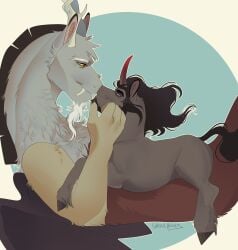 chimera discord_(mlp) feral gay horn horse king_sombra_(mlp) male male_only my_little_pony nude pony size_difference tagme_(artist) unicorn unicorn_horn