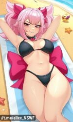 ai_art ai_generated bikini brawl_stars melodie_(brawl_stars) pink_hair supercell