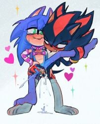 1cuntboy 2022 2boys black_fur blue_fur chest_tuft crying_with_eyes_open cum_in_pussy cum_inside cuntboy dripping_cum fang green_eyes heart leg_warmers nail_polish one_leg_up pinklilim red_eyes shadow_the_hedgehog sonic_(series) sonic_the_hedgehog sonic_the_hedgehog_(series) sparkles spiked_collar spreading_pussy standing_on_one_leg striped_clothing sweat tears_of_pleasure transparent_clothing vagina vaginal_penetration yaoi