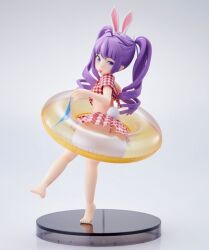 3d ai bunny_ears bunny_girl bunny_tail comadre comrade_karin figure_transformation figurine pink_hair plump_ass spiral_twintails swimsuit teasing twintails