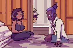 camila_noceda choker_collar daddy_kink darius_(the_owl_house) darius_deamonne fetish_clothing luz_noceda shadows_pd_(artist) sports_bra spying_on_mom vee_(the_owl_house) yoga_pants yoga_tights