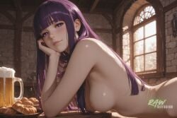 ai_generated anime artist_name big_breasts blush ecchi fern_(sousou_no_frieren) frieren hentai hi_res high_quality high_resolution highres long_hair naked nsfw nude nude_female partially_clothed patreon_username pose purple_hair pussy rawdiffusion rule34 solo sousou_no_frieren stable_diffusion tits uncensored watermark