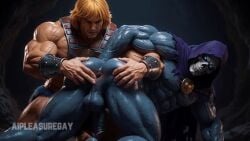 ai_generated animated big_ass big_butt blue_body dick fisting fisting_ass gay gay_male gay_sex he-man he-man_and_the_masters_of_the_universe_(2002) hole male/male masters_of_the_universe muscles muscular_male penis skeletor video