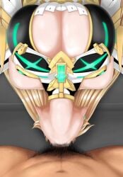 1boy 1girls animated armor blonde_hair blowjob boob_window breasts cheating cheating_wife cleavage core_crystal cum cum_in_mouth deepthroat defeated earring earrings fellatio juno_(pixiv32541104) large_breasts long_hair monolith_soft mythra netorare nintendo ntr oral penis pubic_hair stray_pubic_hair tagme throat_fuck throat_swabbing upside-down upside_down_fellatio video xenoblade_(series) xenoblade_chronicles_2