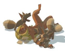 amalia_sheran_sharm brown_skin filth_(artist) green_hair naked_female princess_amalia_sheran_sharm wakfu