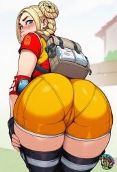 ai ai_generated arc_raiders blonde_hair braids cameltoe fanart freckles funny girl mixxiru pigtails raider twin_braids