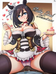 bulge cake eishin_flash_(umamusume) food horse_girl panties strawberry strawberry_shortcake_(food) umamusume umamusume_pretty_derby