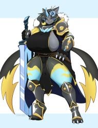 aurora_(nbanoob) big_breasts breasts cleavage female furry huge_breasts mega_zeraora pokemon pokemon_(species) tagme thecybercg thick_thighs wide_hips zeraora