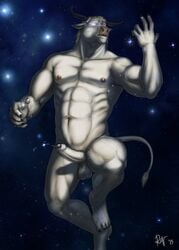 1boy anthro bovine cattle cosmos cum deity divine erection feet foreskin macro male male_only mammal minotaur muscles muscular navel nipples nude penis plantigrade precum space star tail tauren terra testicles text toes uncut video_games warcraft white_eyes world_of_warcraft