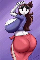 1girls ai_generated ass ass_bigger_than_head big_ass big_breasts breasts breasts_bigger_than_head brown_hair cosplay female female_only huge_ass huge_breasts jaiden jaiden_animations jaiden_dittfach large_ass large_breasts maplecat nico_robin_(cosplay) one_piece sunglasses sunglasses_on_head youtube