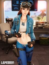 1girls 3d 3d_(artwork) breasts clothed clothed_female clothing cloud_striker_(fortnite) female fortnite lapebr91