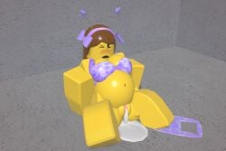 1girls 3d blocky_body bloxzrd blush brown_hair cum_drip cum_in_pussy cum_puddle female impregnation panties_removed pregnant pregnant_belly purple_bikini purple_panties roblox roblox_avatar robloxian tagme yellow_body yellow_skin