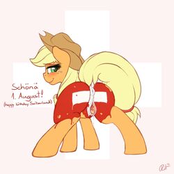 2015 anthro anus applejack_(mlp) blonde_hair equine freckles friendship_is_magic furry furry_only green_eyes hair hat horse mammal my_little_pony pony pussy ratofdrawn smile smooth_skin text