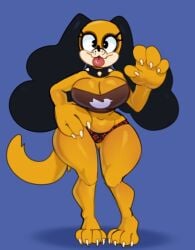 big_breasts breasts cleavage duck_hunt duck_hunt_dog female furry huge_breasts huntress_(lewdewott) lewdewott nintendo pac-man_eyes scrubforfun somescrub tagme thick_thighs wide_hips