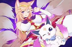 1girls 2d 30fps ahri blonde_hair breasts choker color cropped cum cum_in_pussy cum_inside downscaled ejaculation fangs female_focus fox_ears fox_girl kaliethva kemonomimi league_of_legends light-skinned_female light_skin long_hair longer_than_10_seconds longer_than_30_seconds longer_than_one_minute moaning nipples no_bra no_panties open_mouth purple_eyes sex sollyz sound spread_legs star_guardian_ahri star_guardian_series stockings straight tagme tongue tongue_out uncensored vaginal_penetration video voice_acted