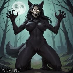 abs ai_generated anthro black_body black_fur black_genitalia black_hair black_nipples black_pussy breast breasts breasts claws feet fit fit_female furry furry_ears furry_female furry_only furry_tail mal0 naked naked_female nexaelx nipples nude nude_anthro nude_female paws scary scp-1471 scp-1471-a scp_foundation spooky stable_diffusion sweat sweatdrop sweating thighs yiff