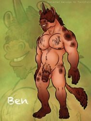 2021 3:4 anthro balls biceps body_hair chest_hair equid equine feet flaccid foreskin fuzzyfuzz genitals green_background grin hair hair_over_eyes hairy happy_trail hi_res horn male mammal manly muscular mythological_creature mythological_equine mythology navel nipples nude pecs penis pubes simple_background slightly_chubby smile solo standing unicorn