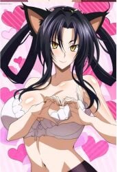 ai_generated big_breasts breasts high_school_dxd kuroka_(high_school_dxd) looking_at_viewer neko nekomata underwear