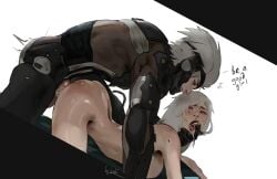 cybernetics doggy_style domination gray_eyes gray_hair kochinsfw metal_gear nemesis_(kochinsfw) raiden_(metal_gear)