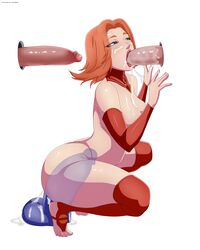 cum cum_on_body dildo dota_2 fellatio female glory_hole hair huge_cock huge_dildo lina oral penis red_hair sex_toy toe_ring_legwear