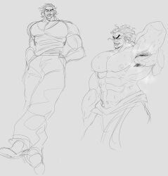 armpit_fetish armpits baki_the_grappler cbspinkpink gay grappler_baki male_focus male_only penis rough_sketch vaas yujiro_hanma