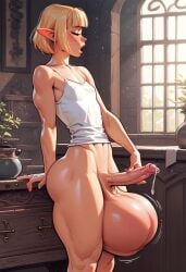 ai_generated balls elf femboy male penis renrou_greenbough solo verynormalguy