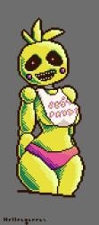 breasts five_nights_at_freddy's hellenqueenx looking_at_viewer mouth open_mouth pixel_(artwork) pixel_art thighs toy_chica_(fnaf)