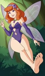 ai_generated ass bigmic145 breasts cartoon_network daphne_blake daphne_blake_(mystery_incorporated) fairy fairy_wings feet foot_fetish foot_focus leotard red_hair scooby-doo scooby-doo!_mystery_incorporated sexually_suggestive stepped_on trampling