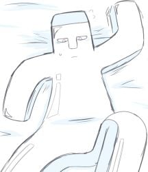 anonymous_artist bobobo-bo_bo-bobo food_creature in_bed jelly jelly_jiggler pov semi_colored sketch suggestive tokoroten_no_suke white_background