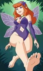 ai_generated ass bigmic145 breasts cartoon_network daphne_blake daphne_blake_(mystery_incorporated) fairy fairy_wings feet foot_fetish foot_focus leotard red_hair scooby-doo scooby-doo!_mystery_incorporated sexually_suggestive stepped_on trampling