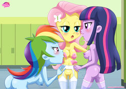 3girls ass blush breasts equestria_girls equestria_untamed female female_only fluttershy_(eg) human my_little_pony nipples princess_twilight_sparkle pussy rainbow_dash_(eg) smooth_skin tagme twilight_sparkle_(mlp) yuri