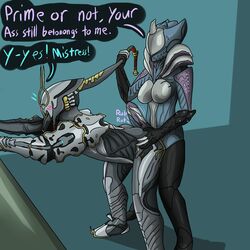 ash_(warframe) ass big_penis breasts buttjob futa_on_male futadom futanari intersex male penis robot saryn_(warframe) standing straight tenno text warframe