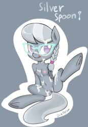 anthro breasts bukkake cum darkpotzm earth_pony earthpony equine eyewear female friendship_is_magic glasses horse looking_at_viewer mammal my_little_pony nipples nude penetration pony pussy silver_spoon_(mlp) smile vaginal_penetration young