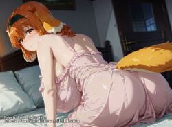ai_female ai_generated animated ass ass_focus big_ass breasts color colored female hell-pantsu hi_res orange_hair pantsu tagme tail video