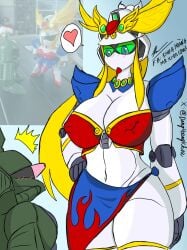 big_breasts bigger_female creatork gundam gynoid huge_boobs huge_breasts nobel_gundam robot robot_girl sd_gundam sd_gundam_sangokuden shukuyuu_gundam