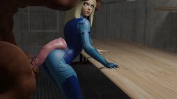 3d animated bodysuit buttjob clothed_sex grinding grinding_on_penis interspecies metroid minotaur samus_aran tagme tight_clothing video