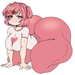 ass_bigger_than_head ass_visible_through_thighs big_ass big_breasts big_thighs blush bubble_butt doki_doki_literature_club giant_ass gigantic_ass huge_ass hyper hyper_ass hyper_butt inakotho natsuki_(doki_doki_literature_club) pink_hair smile sweat tagme thick_ass thick_legs thick_thighs thunder_thighs thunderthighs tight_clothing