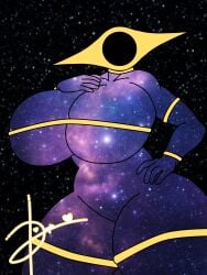 big_breasts big_thighs black_hole celestial_being doopie doopkaboom_(artist) female female_only gicco_(stoopiedoopie) huge_breasts solo tagme thick_thighs