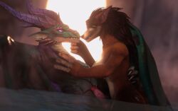 16:9 3d absurd_res animal_genitalia animal_penis anthro ass bath blizzard_entertainment breasts canid canine canine_genitalia canine_penis canis claws digital_media_(artwork) dracthyr dragon duo erection european_mythology eye_contact fur genitals gynomorph gynomorph/male hair hand_on_back hand_on_chest hand_on_chin hi_res horn intersex intersex/male knot looking_at_another male mammal mythological_canine mythological_creature mythological_scalie mythology nude open_mouth oridana(wolfrick) penis scales scalie simple_background smile tail teeth warcraft water werecanid werecanine werecreature weremoo werewolf western_dragon wet widescreen wing_wraps wings wolf wolfrick worgen