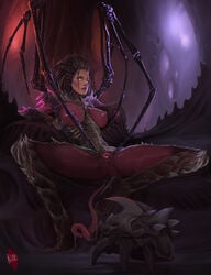 1monster barefoot breasts dreadlocks female high_heels in_heat large_breasts long_hair monster_girl nipples pussy queen_of_blades sarah_kerrigan sitting spread_pussy starcraft thekite yellow_eyes zerg