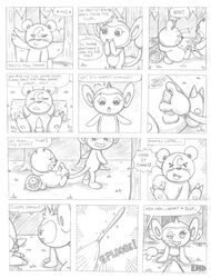 aipom blush comic cum cum_on_face dialog duo english_text erection female grin handjob male nintendo one_eye_closed penis pokemon straight teddiursa text unknown_artist video_games