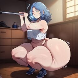 1girls ai_generated big_ass big_breasts blackwhiplash_(style) bottomless civitai d-art_style dat_ass elden_ring huge_ass kalagod ranni_the_witch solo squatting tanktop thick_thighs wide_hips workout yamathegod_(style)