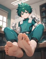 ai_generated feet feet_up foot_fetish izuku_midoriya soles toes