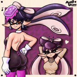 ass backboob big_ass big_breasts breasts callie_(splatoon) fat_ass inkling large_breasts looking_at_viewer looking_back marodraws smile splatoon thin_waist wide_hips