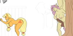 animal_genitalia anthro anthrofied applejack_(mlp) areola balls bat bent_over blonde_hair breasts brown_penis cutie_mark cyrus_physhor dickgirl drooling duo equine erection female flutterbat_(mlp) fluttershy_(mlp) freckles friendship_is_magic furry hair half-closed_eyes horse horsecock intersex mammal masturbation my_little_pony nipples nude orange_skin outside penis pink_hair pony precum saliva shower simple_background smile smooth_skin tongue tongue_out tree vein white_background wings yellow_skin